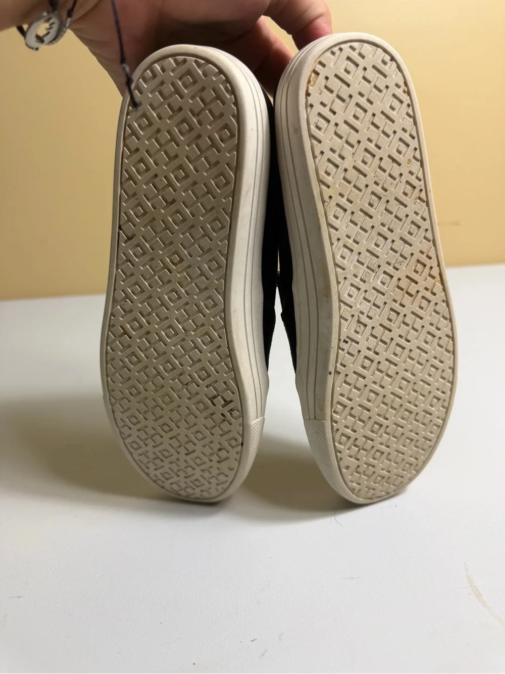 Tory Burch Jesse Black Suede Leather Slip-On Sneakers Size 5.5